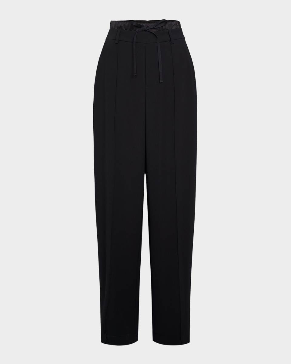 Pintuck Double Waistband High-Rise Pants